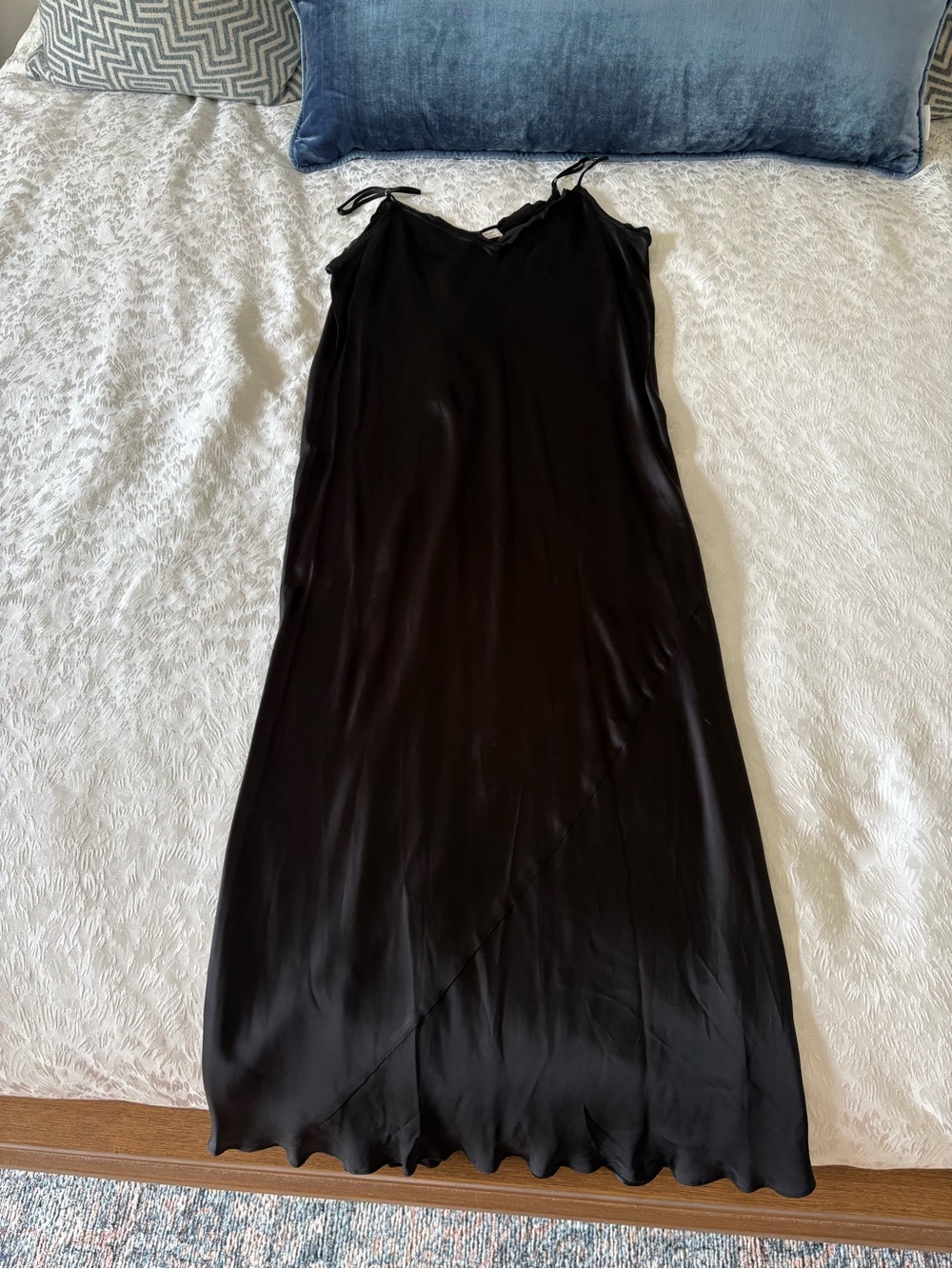 Aritzia Black Satin Slip Midi Dress - Picture 2 of 2